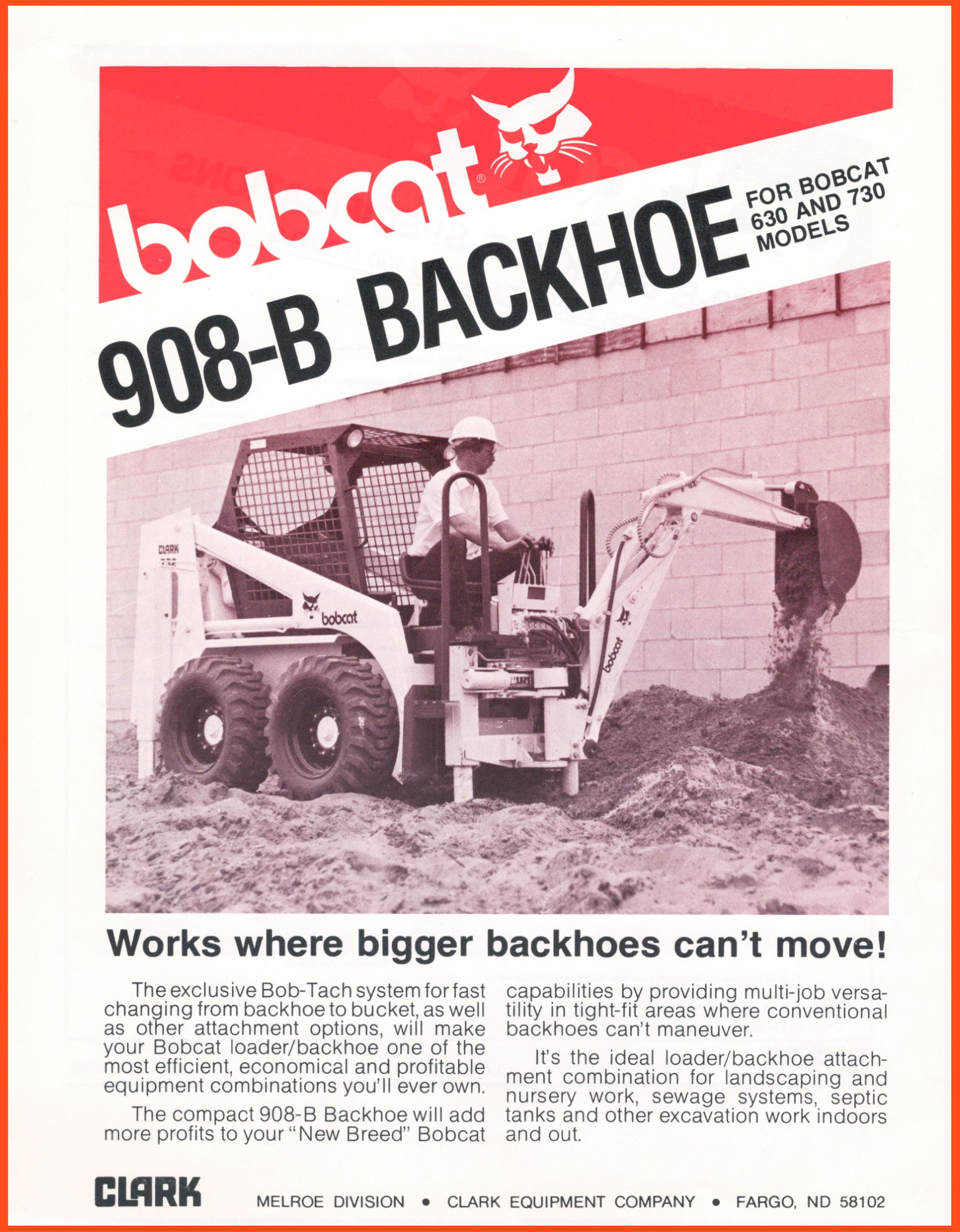 Bobcat 908-B Backhoe Attachment for Bob-Tach @ RVM, LLC | River Valley Machine